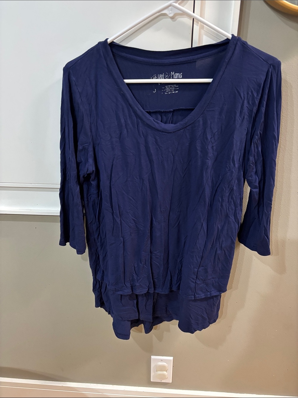 Latched Mama Navy Scoop-Neck nursing Top
